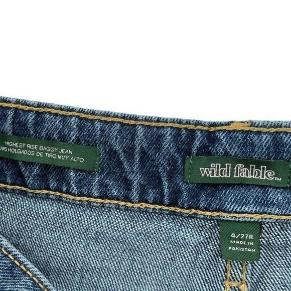 Wild Fable Jeans Women's Size 4/27 Distressed Straight Leg High Rise Baggy Denim - Picture 11 of 12